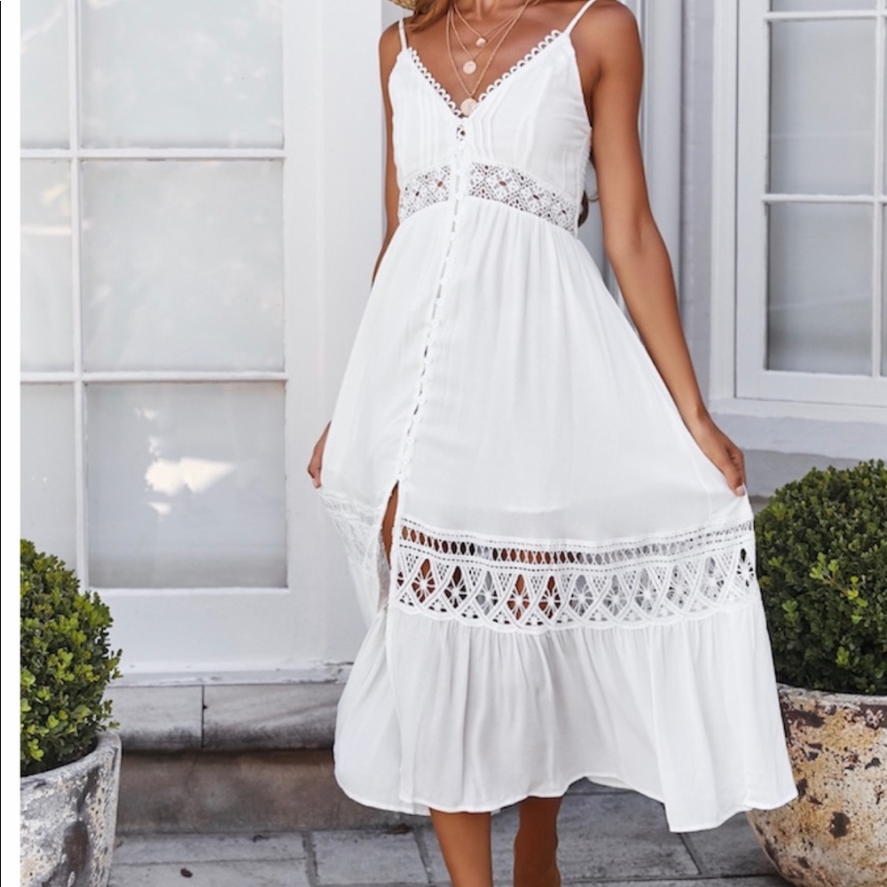 Hello molly white midi dress